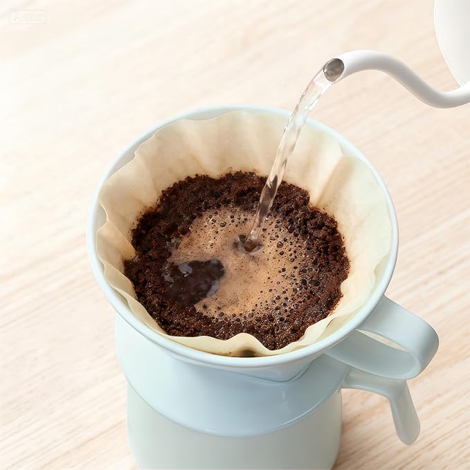 Ceramic Pour Over Coffee Dripper, V-Shaped Coffee Filter Cone | Brews rich, balanced coffee with a 3-hole design for smooth extraction and consistent flavor in every cup.