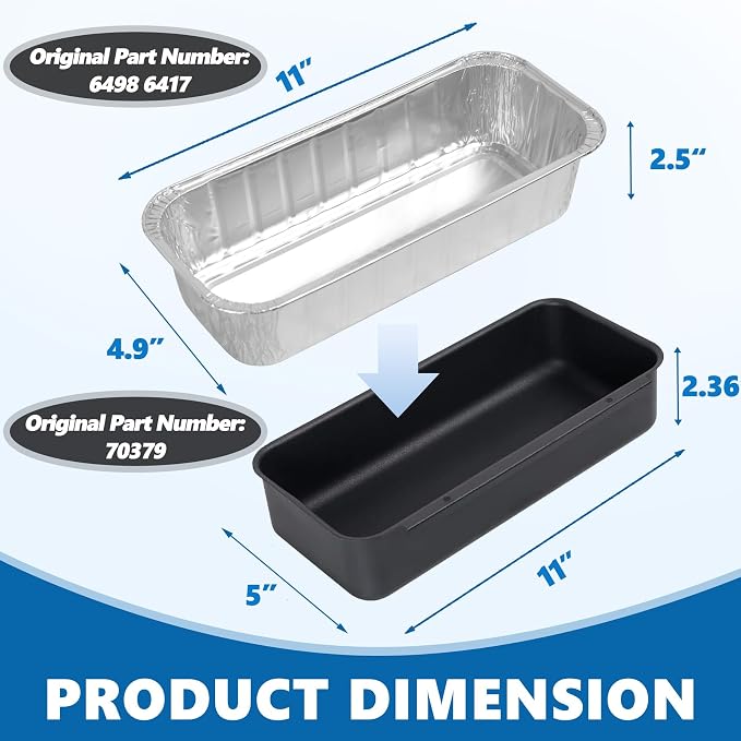 Grease Catch Pan Kit for Weber Summit400/600, Genesis II400/600, SmokeFire | 70379 Steel Drip Pan+12 Foil Liners (6417/6498) for Weber Summit 400/600 Genesis II/II LX 400/600 SmokeFire Grill Grease Tray