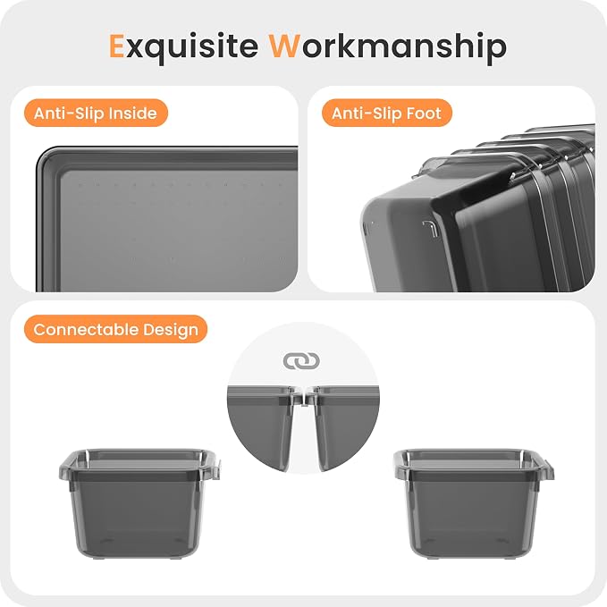 A-LuGei 【Military Grade】 Drawer Organizer,【𝟱𝗦𝗶𝘇𝗲】 Makeup organizer,【Holds 177 Items】 Bathroom Organizers and Storage,Organization and Storage,Desk Drawer Organizer for Vanity【Clear Black】