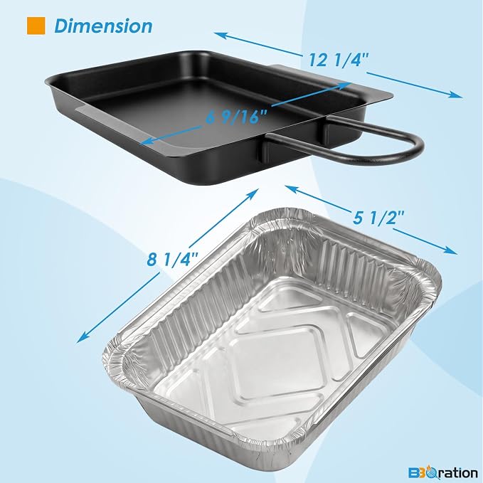 Grease Pan for Expert Grill 720-0789H 720-1049 720-0968 | Drip Pan with 15-Pack Aluminum Drip Liner for Expert Grill Parts 720-0789H Expert Grill Grease Tray 720-1049
