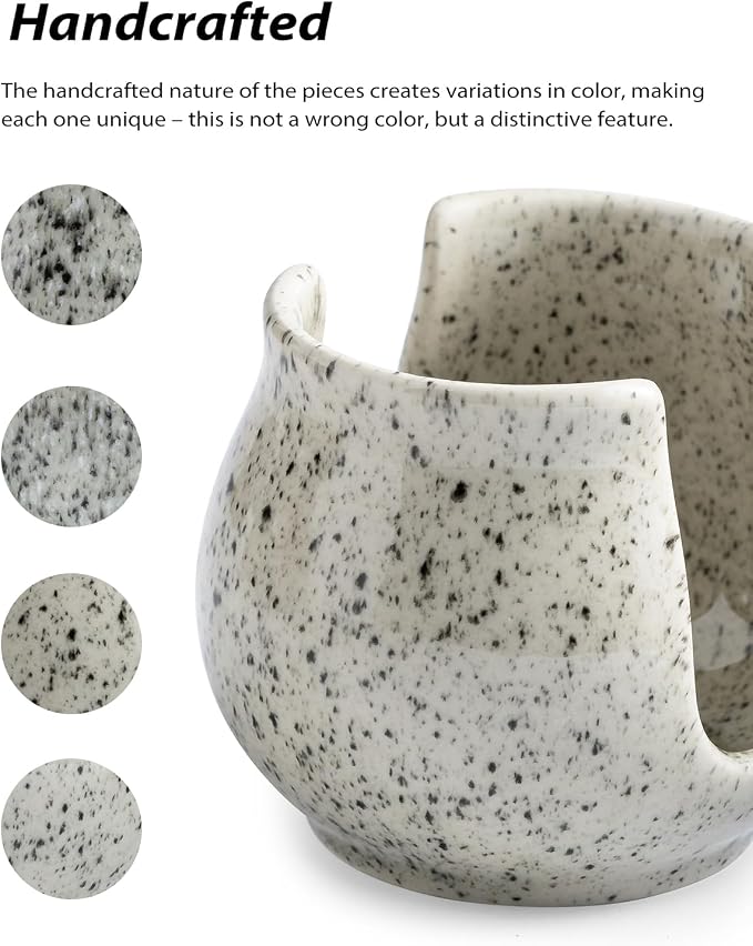 Zoeeker Sponge Holder for Kitchen Sink, Ceramic Dish Sponge Rack Sink Caddy | Kitchen Organizer Cute Scrubby Caddy Brush Holder Kitchen Storage Accessories Drying Holder for Countertop, Speckled Glaze