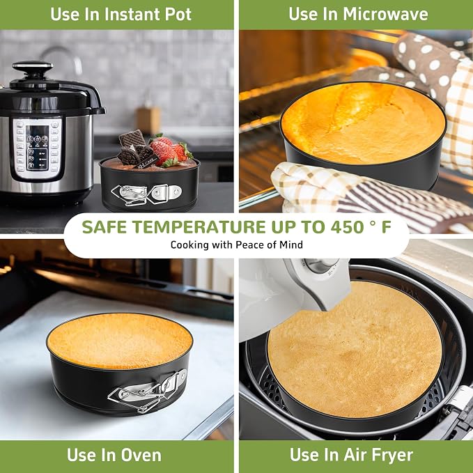 ZeroPone 4 Inch Mini Springform Pan for Mini Cheesecake Pizza | Non-stick Cheesecake Pan with Removable Bottom Small Cake Mold withstands up to 450°F