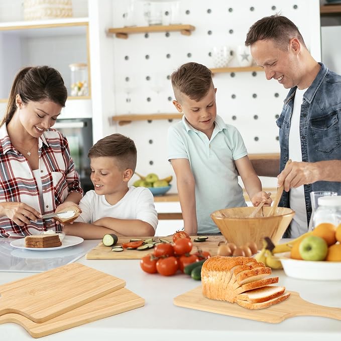 Mini Cutting Boards 20 Pcs Small Charcuterie Boards with Handle 11" x 5" | Material: Bamboo. Suitable for crafts wedding housewarming gifts. Unfinished Wooden Cutting Boards
