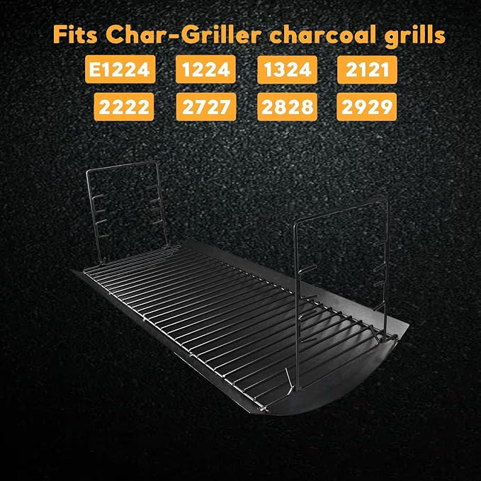 27" Ash Pan for Char-Griller 1224 1324 2121 2222 2727 2828 2929, Char Griller Replacement Parts Charcoal Tray for Grill, Chargriller Parts Replacement Fire Grate Hanger, Fits Char-Broil 17302056