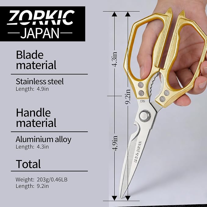 Kitchen Scissors Set Silver 3PCS, Heavy Duty Poultry Shears Kitchen Shear for Food Chicken Scissor All Purpose,Japan Meat Cutting Scissors, Bones Food Cooking Shears, Gifts for Men Women Mom Dad