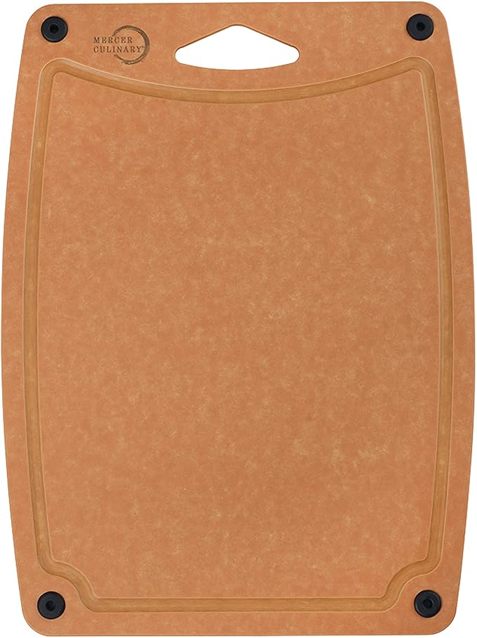 Mercer Culinary Composite Cutting Board 14 9/16" x 10 13/16", with Non Slip Feet and Juice Groove, Medium