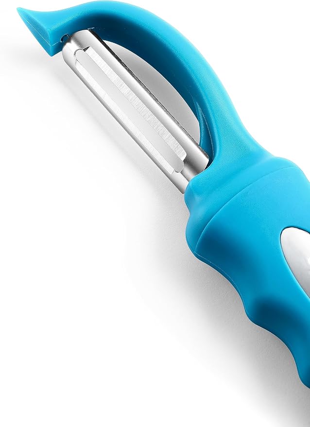 Spring Chef Swivel Vegetable Peeler for Kitchen w/Soft Grip Handle, Teal | Premium Potato Peeler w/ Ultra Sharp Stainless Steel Blades, Multifunctional Veggie Peeler for Apple, Carrot, Cucumber, Fruit