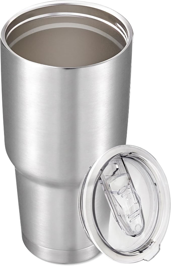 30 oz Tumbler with Lid Stainless Steel Tumblers, 1 Pack | Vacuum Insulated Cup, Leak Proof Lid, Powder Coated Travel Mug, Double Wall, Keep Cold Drinks for 12 Hours, Stainless
