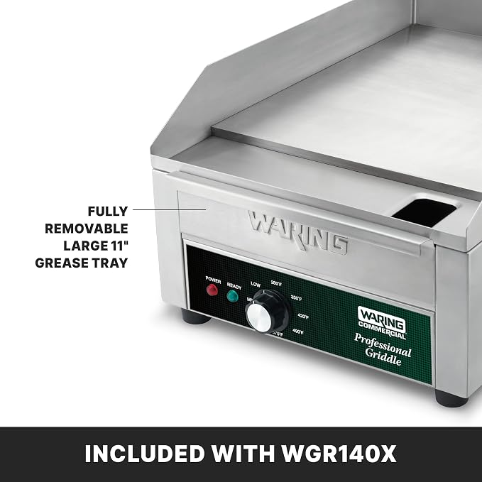 Waring Electric Countertop Griddle with 14" x 16" Cooking Surface | 14" x 16" Cooking Surface, Professional Flat Top, NSF Certified for Commercial Kitchens & Restaurants