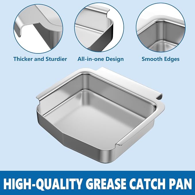 SafBbcue Grease Tray for Napoleon TravelQ 285 Series 62006 Accessories | Fits Napoleon TravelQ 285/TQ240/TQ285X/PRO285/PRO285X, Replaces 62006, Rust-proof, Easy Clean, Durable, Dishwasher Safe