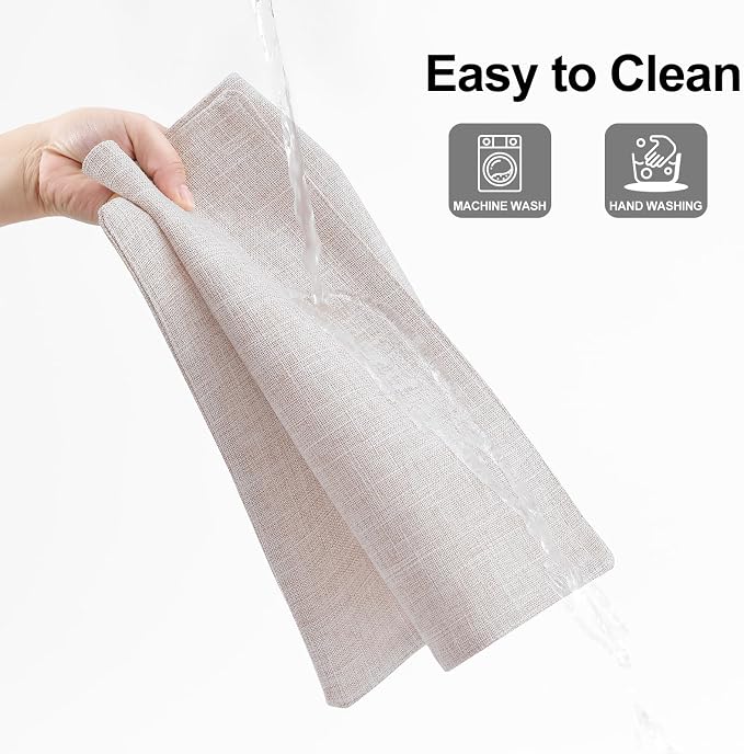 Homaxy Cloths Placemats for Dining Table Set of 6, 13" x 19", Beige | Heat Resistant, Washable, Cotton Linen Blend Table Mats, Easy to Clean Place Mats, Indoor Outdoor