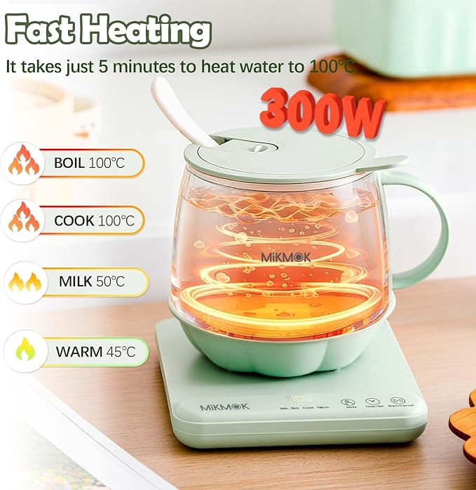 Desk Electric Mug 400ML, 300W Fast Boiling Kettle & Portable Water Warmer | 45-100℃ Temperature Control, 4-in-1 Modes, LED Digital Display Mini Water Dispenser For Coffee Tea Oatmeal Office Dorm Home