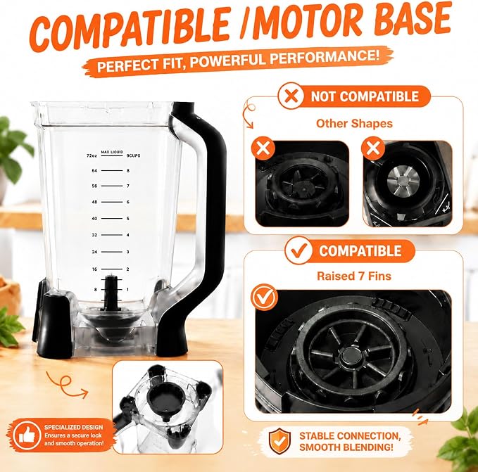 2-Pack 72oz Replacement Pitcher for Ninja BN750 BN751 BN800 BN801 | BPA-free, dishwasher safe. Compatible with Ninja BN750 BN751 BN800 BN801 DB751A series