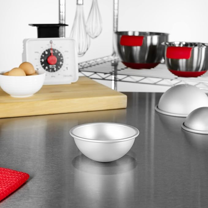 Fat Daddio's PHA-4PK Anodized Aluminum Hemisphere Pan, 4 x 2 Inch, Set of 4