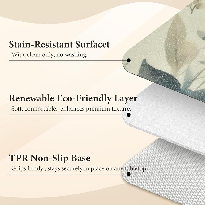 Vinyl Placemats Set of 8-12x17 Inch - Heat Resistant Washable Place Mats Waterproof Non-Slip Wipeable Table Mats for Dining Table Decor, Indoor/Outdoor Plastic Mat