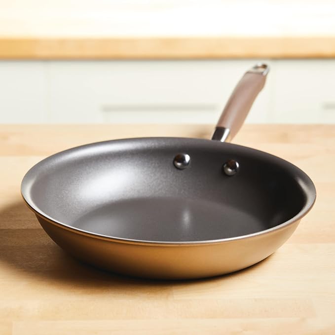 Anolon Advanced Home Hard-Anodized Nonstick Skillet, 10.25-Inch | Premium Non Stick Frying Pan, Oven Safe to 400°F, Durable Everyday Cooking, in Bronze