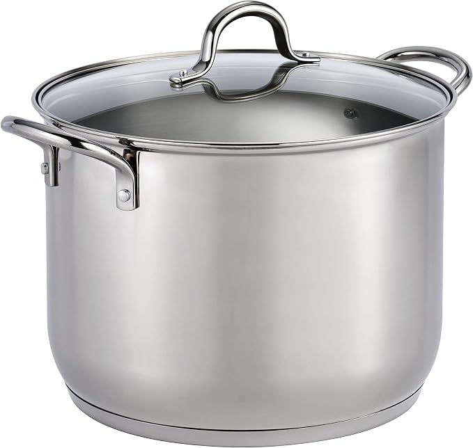Tramontina 16-Quart Stainless Steel Stock Pot with Lid | Large Pasta Pot for Soups and Stews, Oven & Dishwasher Safe