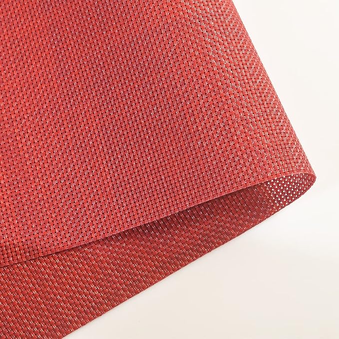 homEdge PVC Placemat, 4 PCS of Non-Slip Heat Resistant Place Mats, Washable Vinyl Placemats, Set of 4 – Red