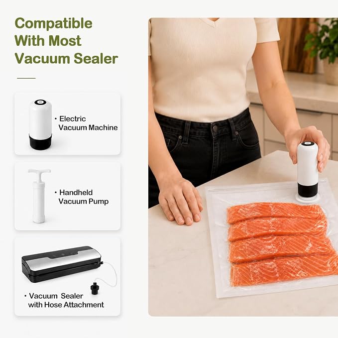 40 PCS Reusable Vacuum Sealer Bags for Food with Air Valve | BPA-Free, Double Zipper, Leak-Proof Sous Vide Bags for Microwave Heating, Cooking and Freezer Storage (20 Small+20 Large)