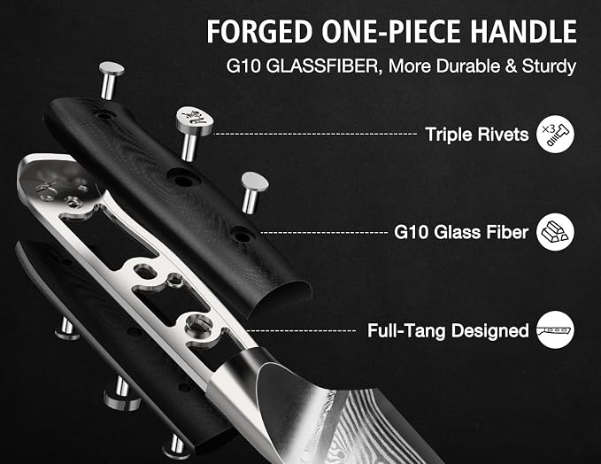 SHAN ZU Damascus Chef Knife,Utility Knife 6 In Japanese Steel Kitchen Knife | 67 Layers Professional High Carbon Super Steel Kitchen Knives with Ergonomic G10 Handle