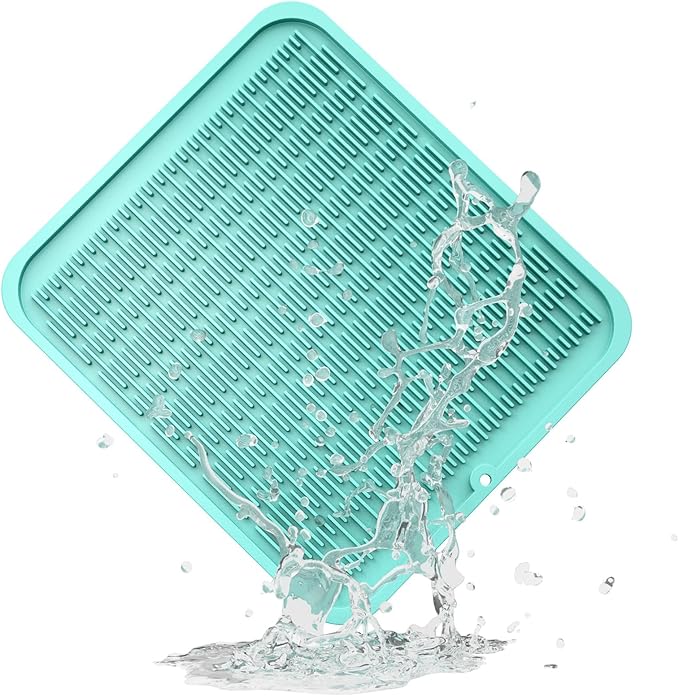 ZLR Oversized Silicone Dish Drying Mat for Kitchen, 16"x18", Mint Green | Family-Size Drainboard for Pots & Pans, Thick 4mm No-Curl, Heat-Resistant Trivet to 450°F, Non-Slip, Rolls to Store