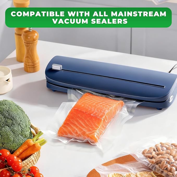 Vacuum Sealer Bags 38 PCS, 7.8" x 11.8" BPA Free Commercial Grade | Textured Vacuum Sealing Bags, Heavy Duty for Food Storage Meal Prep or Sous Vide Cooking