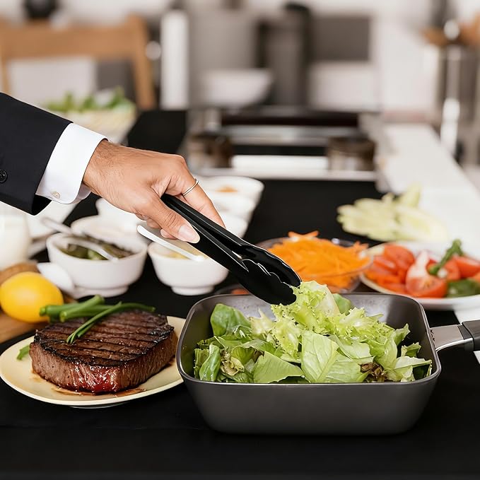 24 Pcs Black Plastic Serving Utensils Set - Heavy Duty Disposable Serving Spoons, Forks & Tongs (8 of Each) - BPA-Free Catering Supplies for Buffets, Parties, Weddings & Events