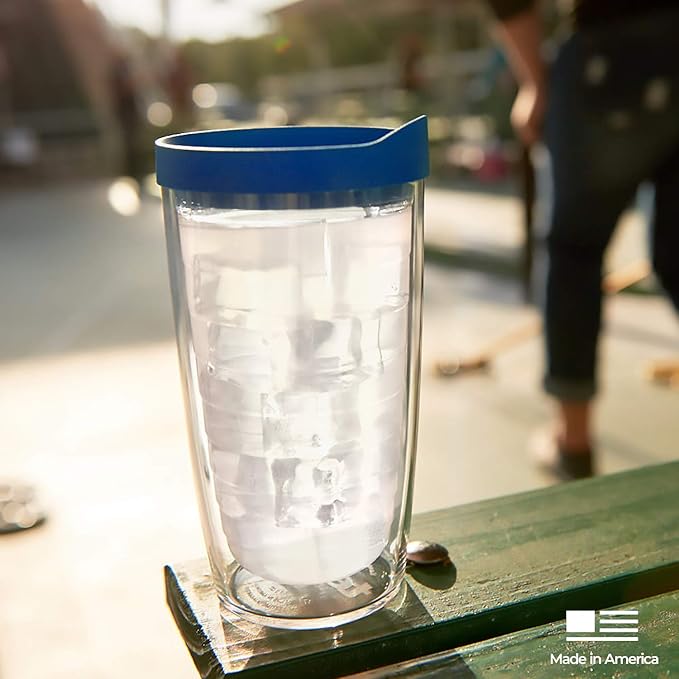 Tervis Clear & Colorful Tabletop Made in USA Double Walled Insulated Tumbler Travel Cup Keeps Drinks Cold & Hot, 16oz, Citrus Sunrise | Made in USA, Double-wall Insulated, Shatterproof, BPA-Free, Dishwasher Safe, Fits Most Cupholders, Gifts under $20