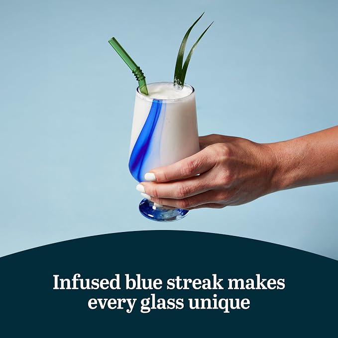 Libbey Blue Ribbon Goblet Glasses, Artisan Inspired, Durable Water Goblets Set of 8, Clear, Stemmed Water Glasses to Showcase Sodas, Cocktails