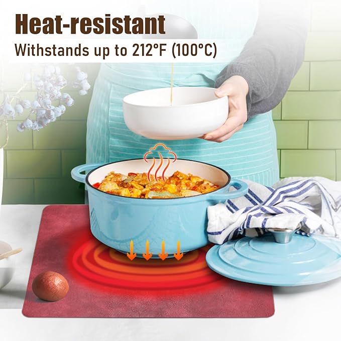 UnivoColors Placemats,Heat Resistant Placemats Set of 4 Washable 12 x 17 Inch,Waterproof Table Mats,Wipeable Pu Place Mats for Kitchen,Dining Room.Red