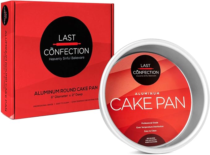 6" x 2" Round Cake Pan, Anodized Aluminum Cake Pan Baking Tin Mold, Professional Bakeware