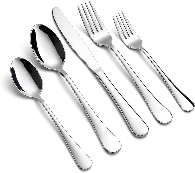 LIANYU 30 Piece Flatware Silverware Set for 6, Stainless Steel Cutlery Set | Flatware Set Eating Utensils for Home Restaurant Party, Mirror Finished, Dishwasher Safe