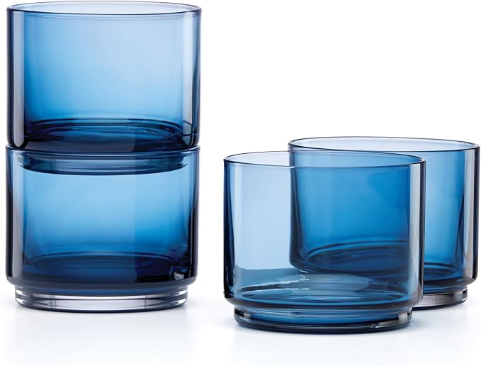 Lenox Tuscany Classics Stackable Drinkware, Glass, Dishwasher Safe, Short Glasses, Set of 4 (4 Piece)
