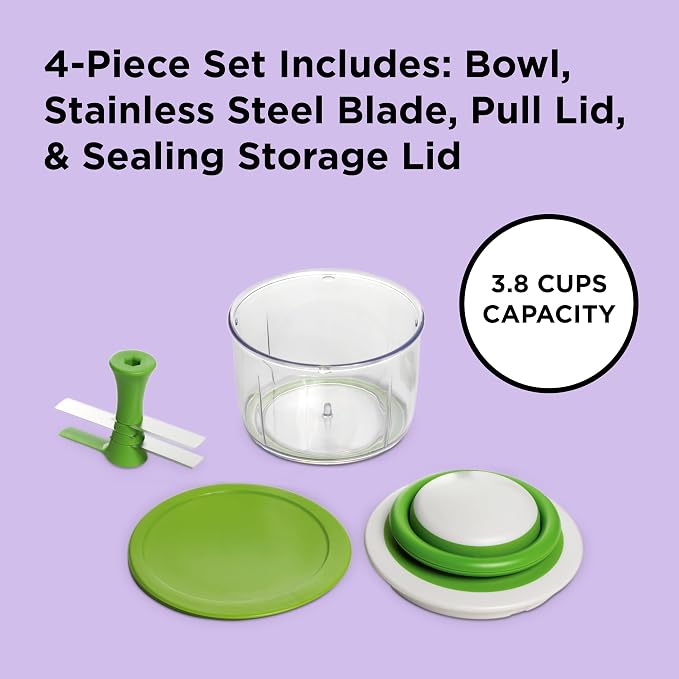 Chef'n VeggiChop Hand-Powered Food Chopper (Arugula), 5.5" x 5.5" x 5"