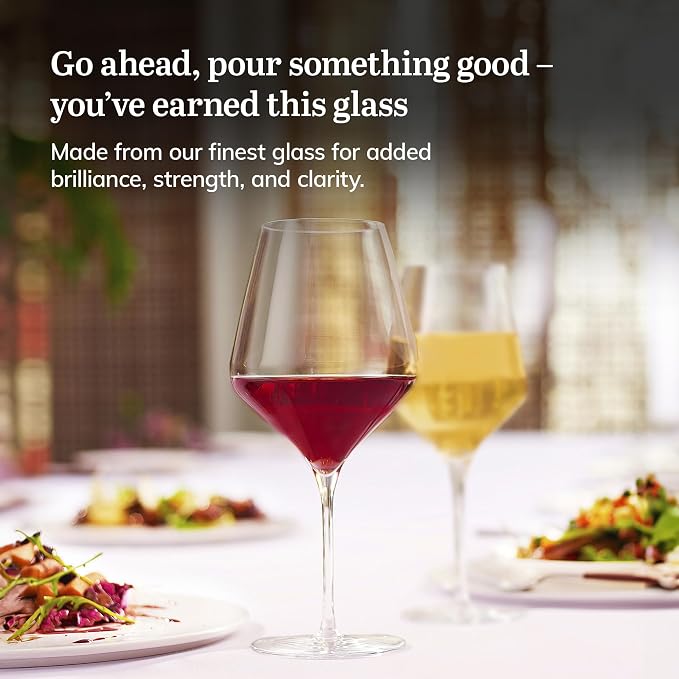 Libbey Signature Greenwich All-Purpose Wine Glasses, 16-Ounce, Set of 4, Made in USA, Dishwasher Safe, Gift Box
