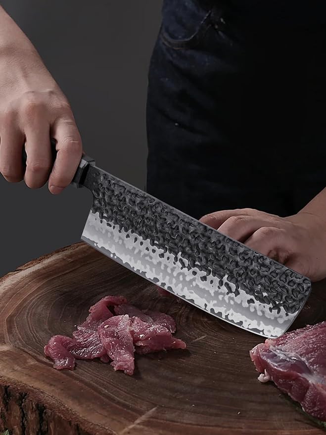HOSHANHO 7" Nakiri Knife, Handcrafted Razor Sharp Meat Vegetable Cleaver | High Carbon Steel Asian Chopping Chef Knife, Multipurpose Vegetable Kitchen Knife with Gift Box for Men and Women