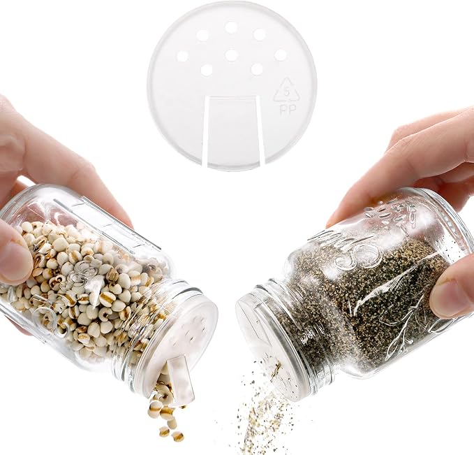 Coloch 30 Pack 4 Oz Glass Mason Spice Jar with Shaker Lids& Labels, Empty Spice Bottle Mini Mason Jars with Airtight Metal Caps and Collapsible Funnel for Herbs & Spices
