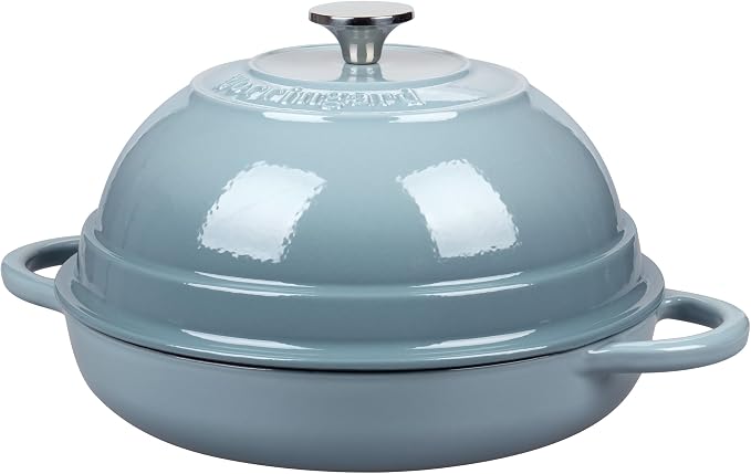 Cast Iron Enameled Dutch Oven Pot with Lid for Bread Baking, Bread Oven, 6 Quart, Sea Salt