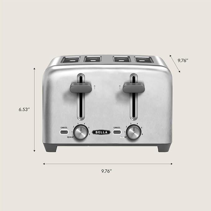 bella 4 Slice Toaster, Extra Wide Slots, Stainless Steel