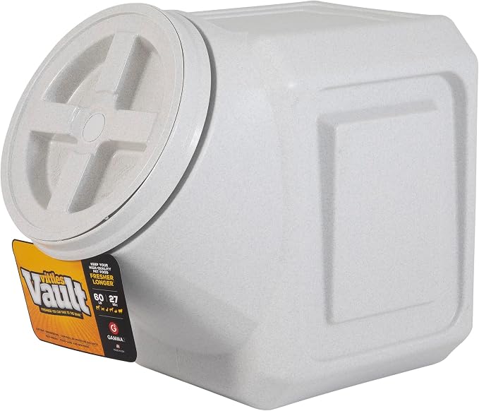 Gamma2 Vittles Vault Stackable Dog Food Storage Container with Sealing Lid, Up to 60 lbs Dry Pet Food Storage Container, USA-Made - [14.5" L x 19" H] | Made in USA, sealing lid keeps dry meals fresh and pests out, 14.5 x 19 inches, durable pantry bin, ...
