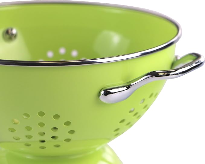 Calypso Basics by Reston Lloyd Powder Coated Enameled Colander, 1.5 Quart, Lime