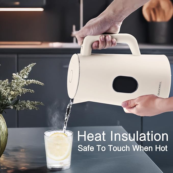 1.5L Electric Kettle Temperature Control, Cream White | Double Wall Cool Touch Teapot, Fast Boil, 5 Temperature Control, LED Display, Auto Shut-Off & Keep Warm