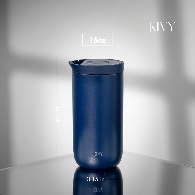 KIVY Travel Coffee Mug Tumbler [24h Cold | 6h Hot] Insulated Coffee Tumbler Stainless Steel - Leak Proof Coffee Travel Mug - 16oz Insulated cup to go for hot & cold drinks - Cups for Women & Men