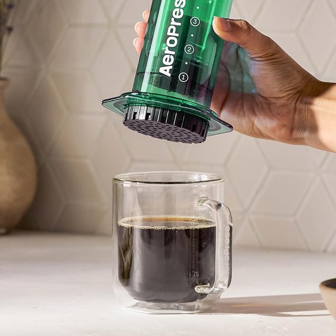 AeroPress Clear Green Coffee Press, French Press, Pour-Over & Espresso Style