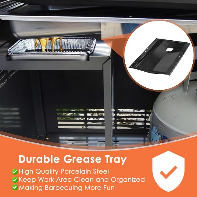 91354 Grease Tray for Weber Spirit 300 Series（Side Control Panel） | Drip Pan Tray for Weber Spirit E-310 E-320 (Made in 2009 and 2012), Grease Tray for Weber 91354 Parts
