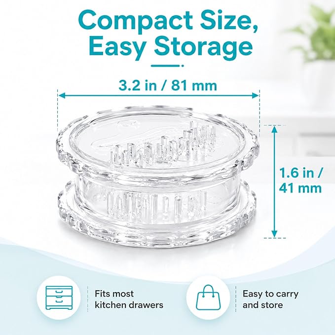 2PCS Clear Manual Garlic Twister and Ginger Mincer Tool, Manual Garlic Twister and Mincer, Garlic Crusher, Garlic Grinder, Compact Garlic Mincer Tool, Ginger, Herbs (White-1PC)