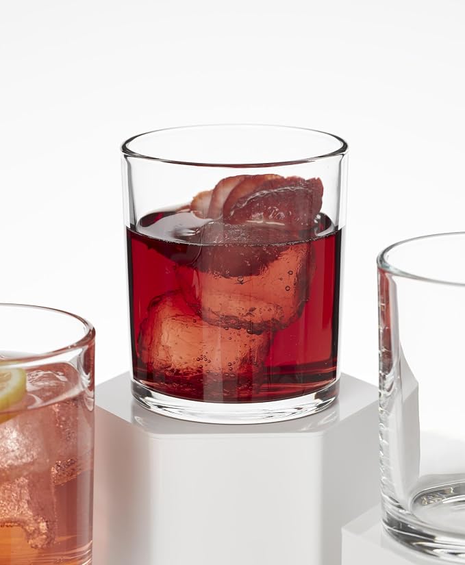 Oneida 24 Seven Clear Medium Glass Tumblers, 13.5oz, Set of 6 | dishwasher safe | everyday versatile glassware, drinking glasses | 4 inch, 13.5oz, gift for women, cups