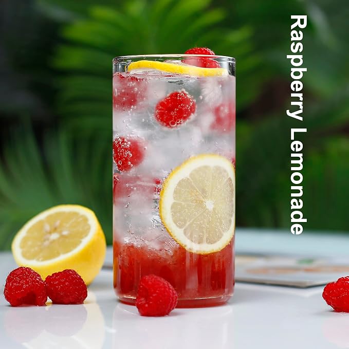 LUXU Drinking Glasses 19 oz, 4 pcThin Highball Glass,Clear Tall Beer Glass | Lead-Free Glassware,Clear Everyday Drinkware,Water Glasses,Mojito Glass Cups,Bar Glassware,and Mixed Drink Cocktail Glass Set