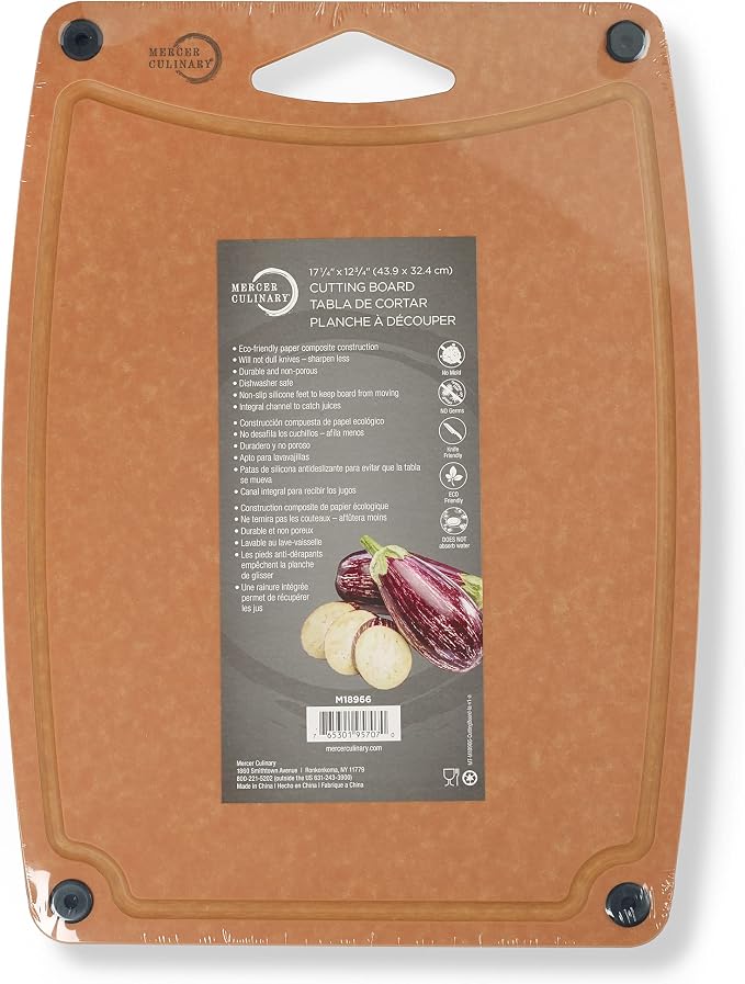 Mercer Culinary Composite Cutting Board 17 5/16" x 12 3/4", with Non Slip Feet and Juice Groove