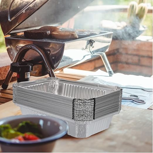Waytiffer 30Pack 6415 Drip Pans Compatible with Weber Grills Spirit Gas Grills, Q Grills, Genesis and Genesis II LX 200 300 Series,Disposable Aluminum Foil BBQ Grease Trays, 8.5 x 6 Inch